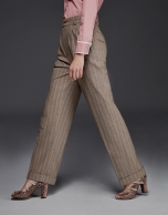 Pinstriped pants with darting