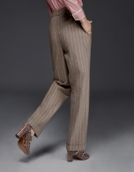 Pinstriped pants with darting