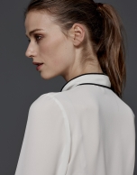 Ivory shirt with bow collar