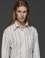 Two-tone orange pastel striped shirt