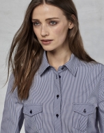 Navy blue Vichy checked shirt