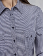 Navy blue Vichy checked shirt