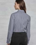 Navy blue Vichy checked shirt