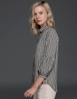 Gray striped painter's blouse 