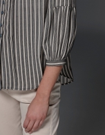 Gray striped painter's blouse 