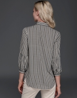 Gray striped painter's blouse 