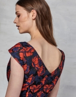 Floral jacquard cocktail dress