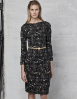 Jacquard stretch fabric dress