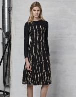 Black evasé knit dress