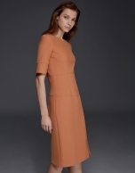 Asymmetric knit dress with slit