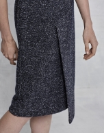 Blue speckled asymmetric dress