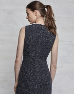 Blue speckled asymmetric dress