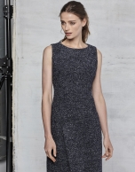 Blue speckled asymmetric dress