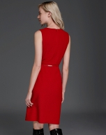 Red flocked dress