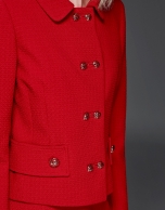 Red short flocked jacket