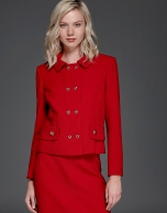 Red short flocked jacket