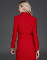 Red short flocked jacket