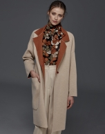 Beige, double-faced knit coat