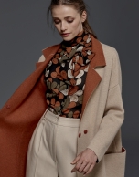 Beige, double-faced knit coat