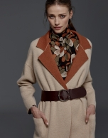 Beige, double-faced knit coat