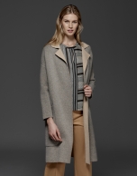 Gray, double-faced long coat