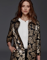 Abrigo vestir jacquard oro