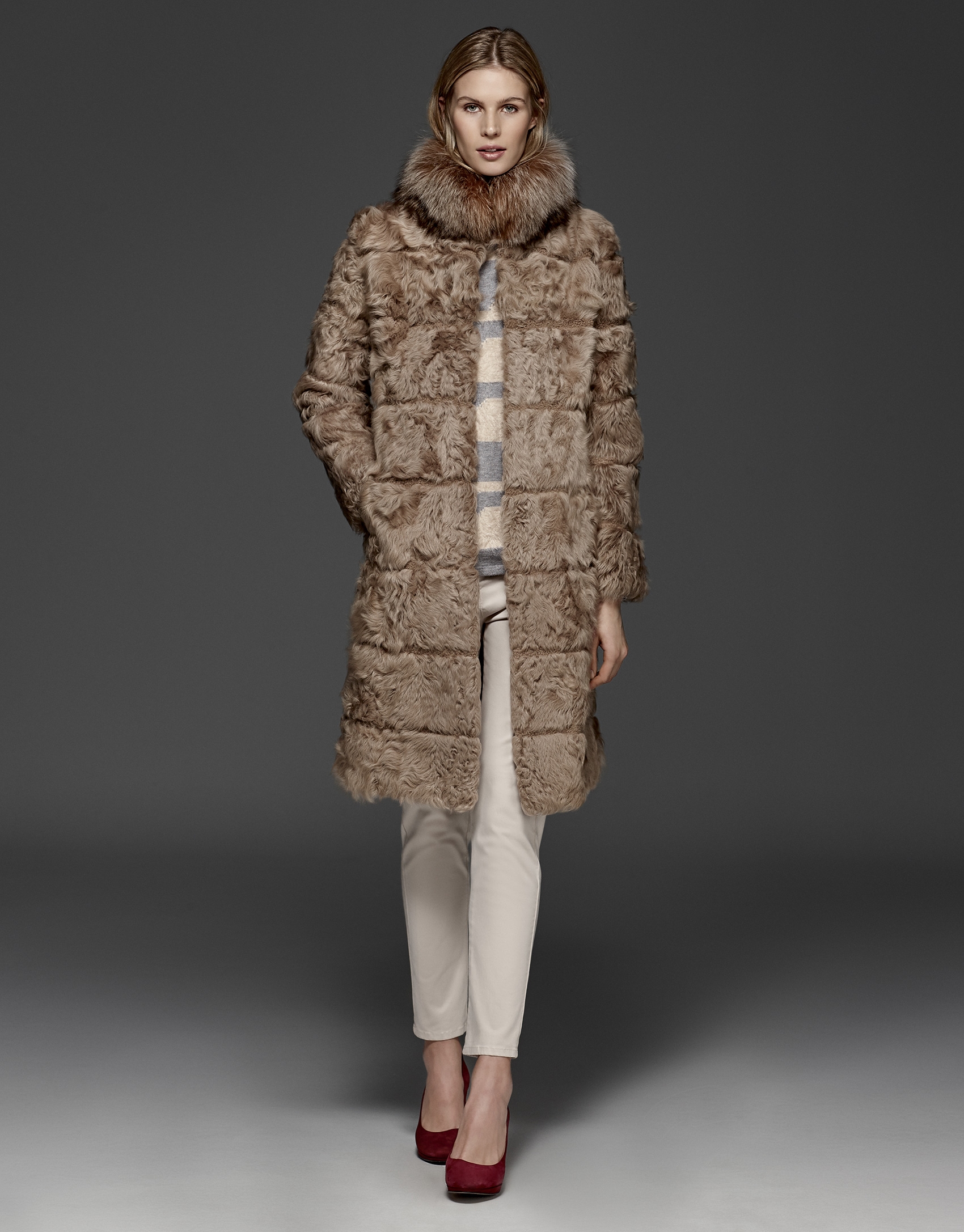 Tan lambskin coat