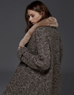 Grey knit three-quarter coat