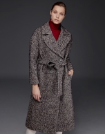 Long brown tweed coat