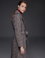 Long brown tweed coat