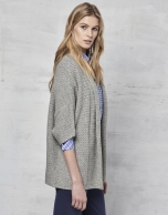 Gray oversize knit jacket