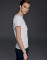 White strass short-sleeved t-shirt 