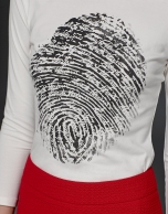 White fingerprint t-shirt