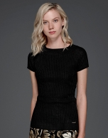 Black glitter ribbed knit sweater