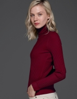 Tile ribbed turtle neck sweater