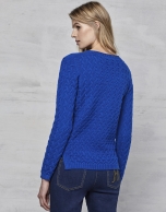 Sapphire blue merino wool sweater