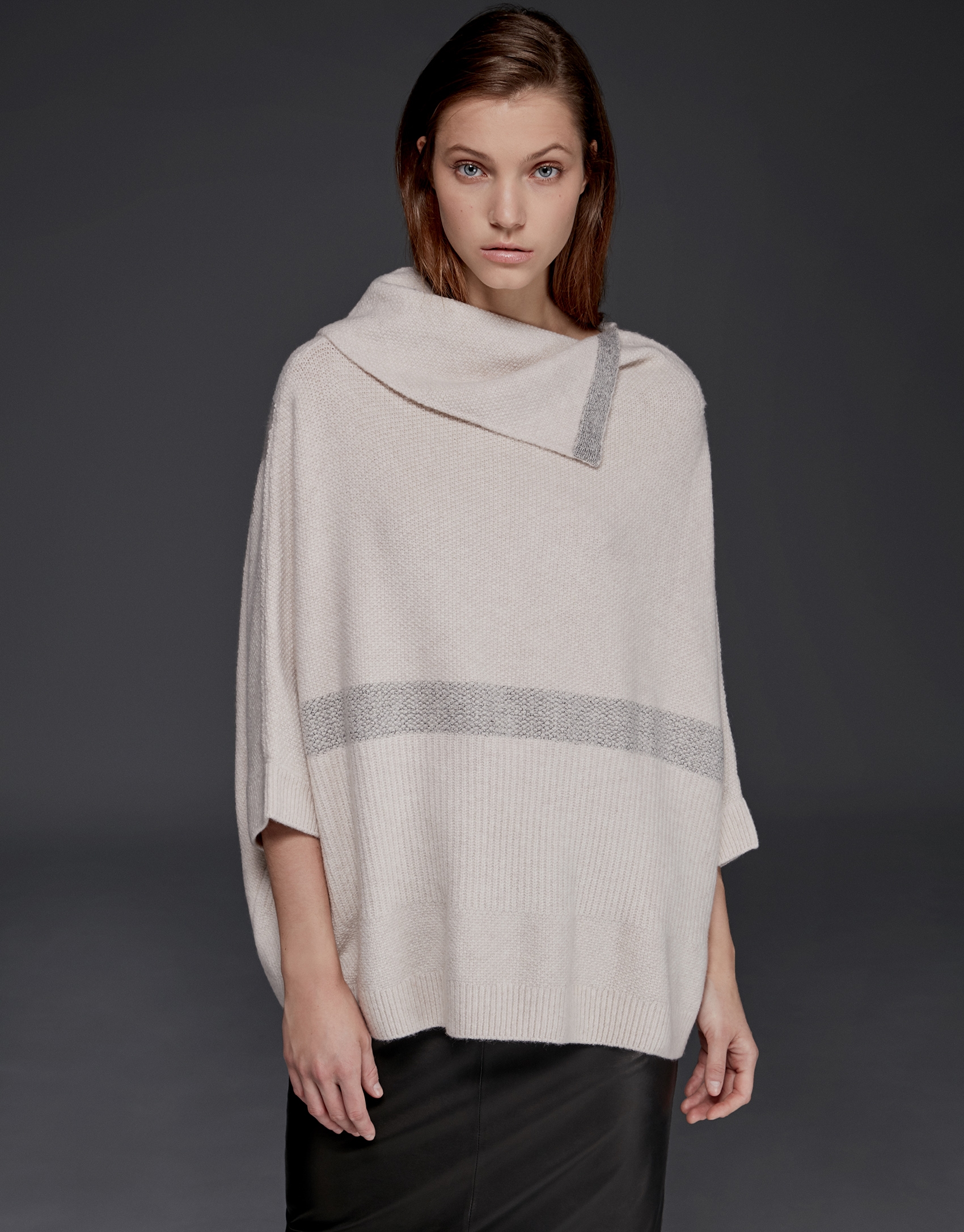 Light beige oversize sweater with Japanese sleeves