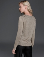 Metalized gold knit sweater