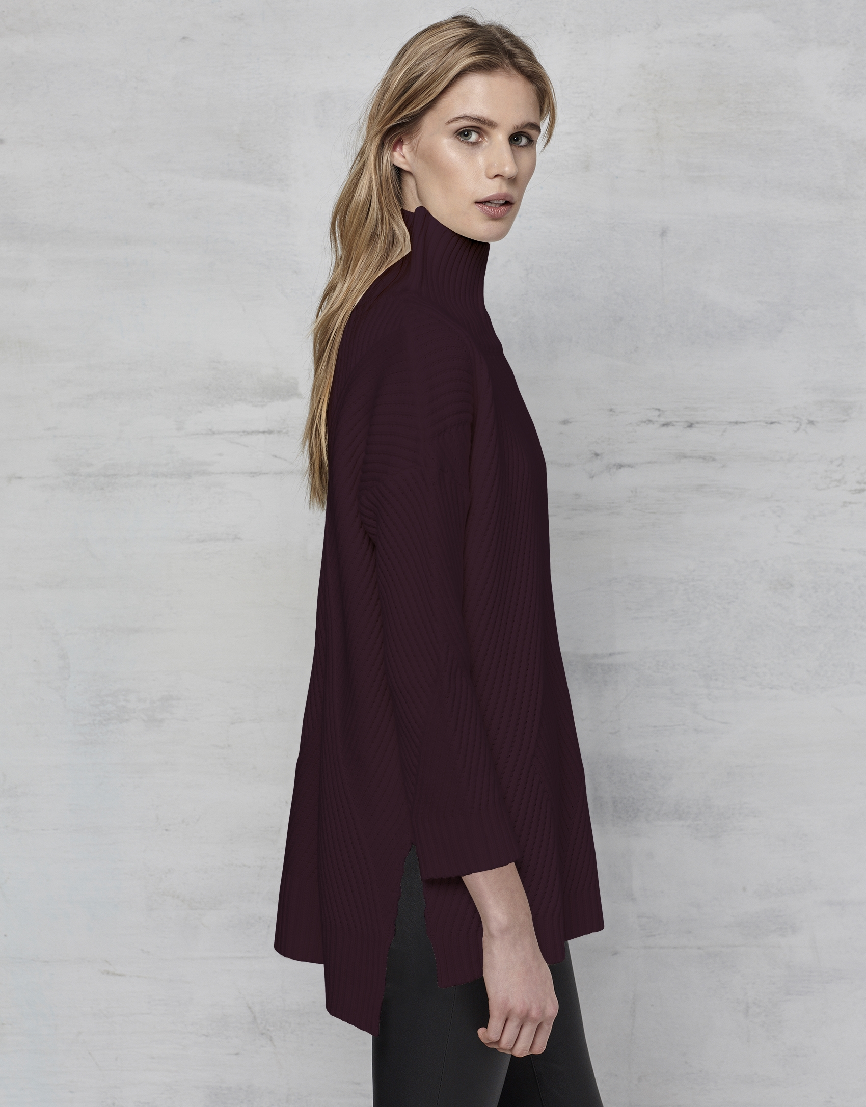 Maroon green oversize sweater