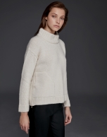 Ivory sweatshirt-style sweater