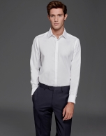 Camisa vestir con gemelo estructura blanca