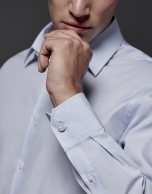 Light blue thin striped dress shirt