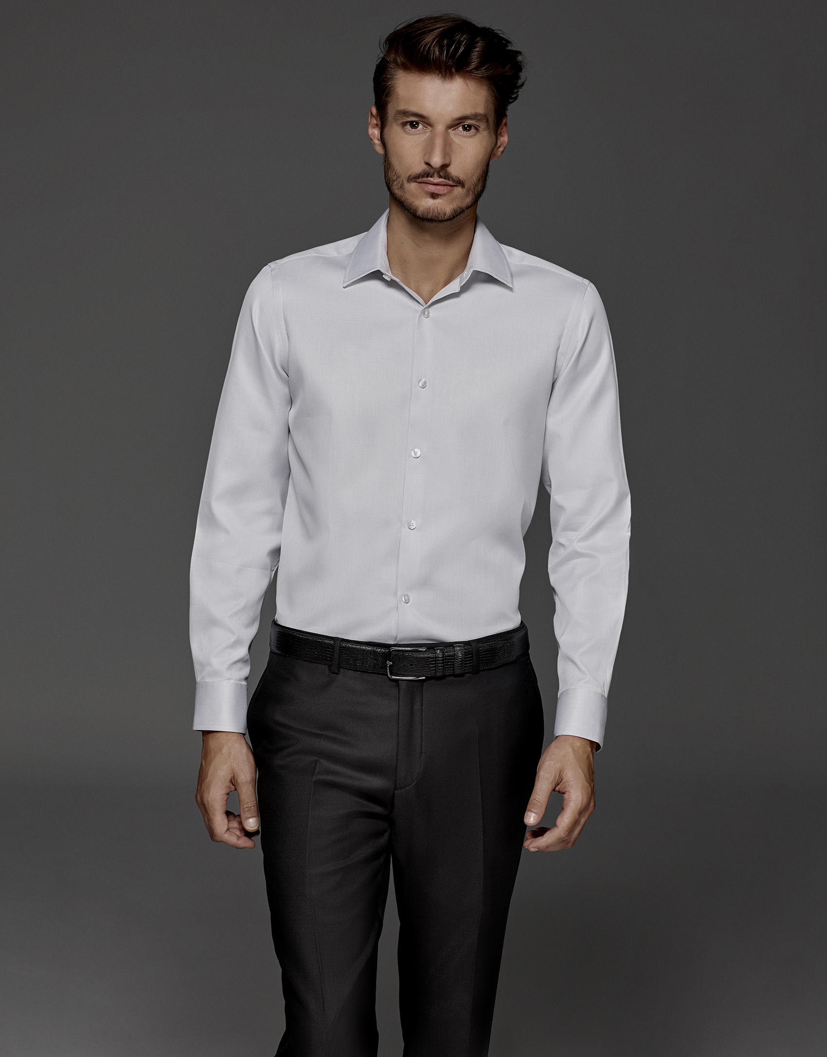 Camisa de vestir estructura gris