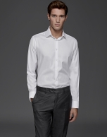 White micro-design dress shirt