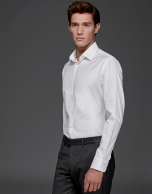 White micro-design dress shirt