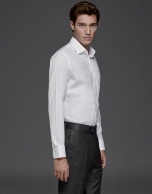 White micro-design dress shirt