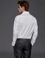 White micro-design dress shirt