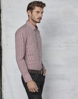 Maroon Vichy shirt with design