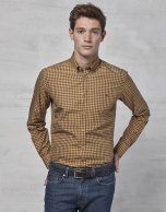 Camisa cuadros ocre