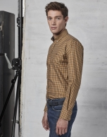 Camisa cuadros ocre